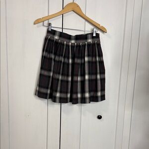 Skot Small Plaid Pleated Mini Skirt - Black and Grey red pin stripe